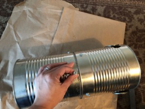 Connecting both sides of DIY Tin Can Smoker