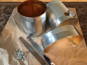 Components of DIY Tin Can Smoker including Inner connector ring