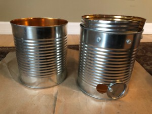 DIY Tin Can Smoker with inner ring attached